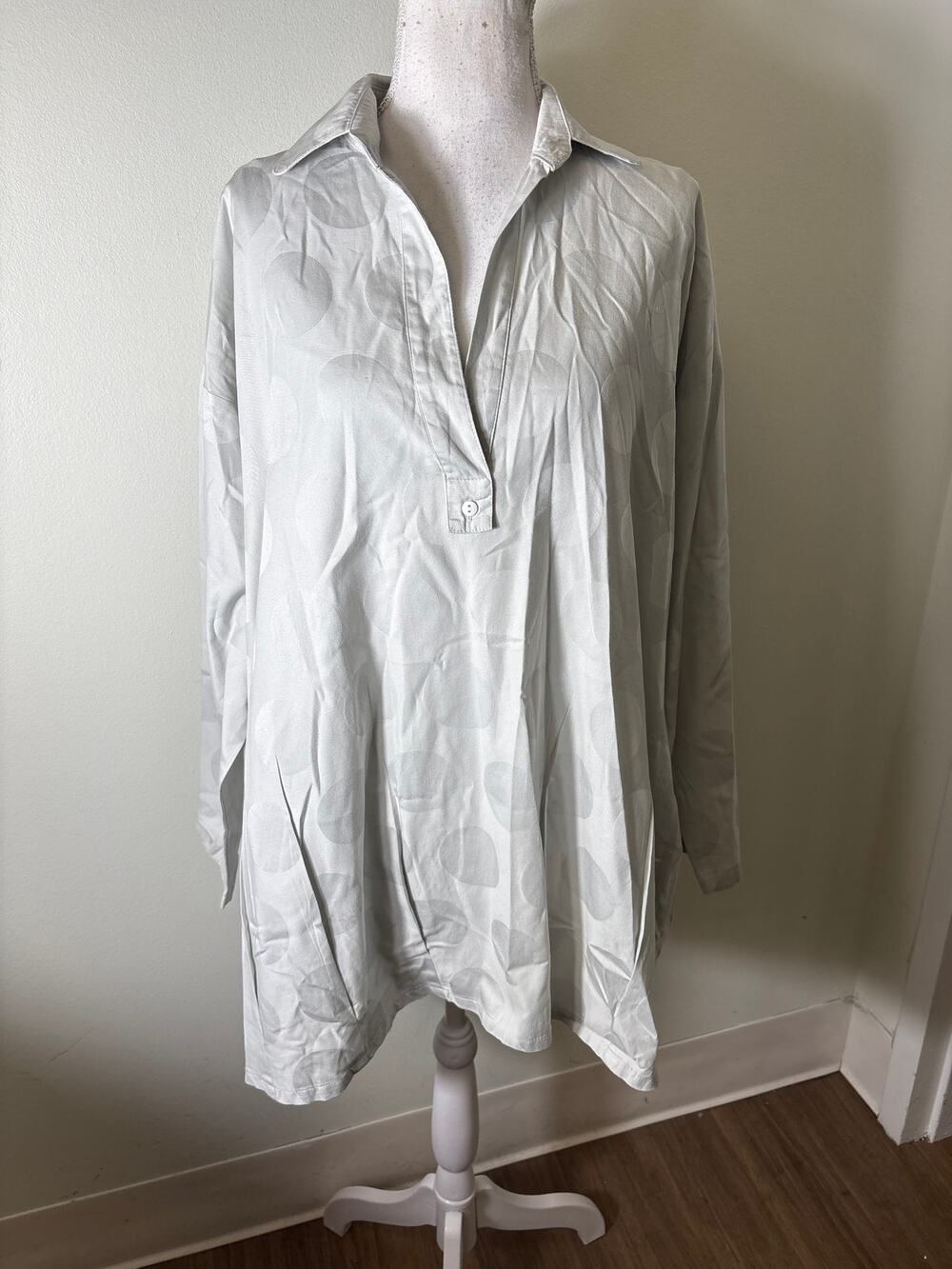 Planet Celadon Dot Oversized Tunic Top Sz OS